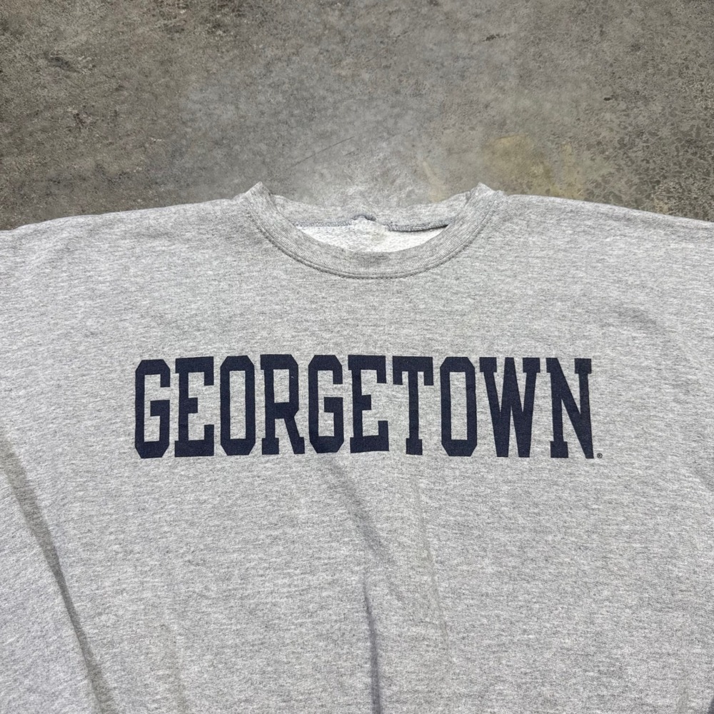 Gildan Sweatshirt Men XL Gray Georgetown Hoya Crewneck Pullover Graphic